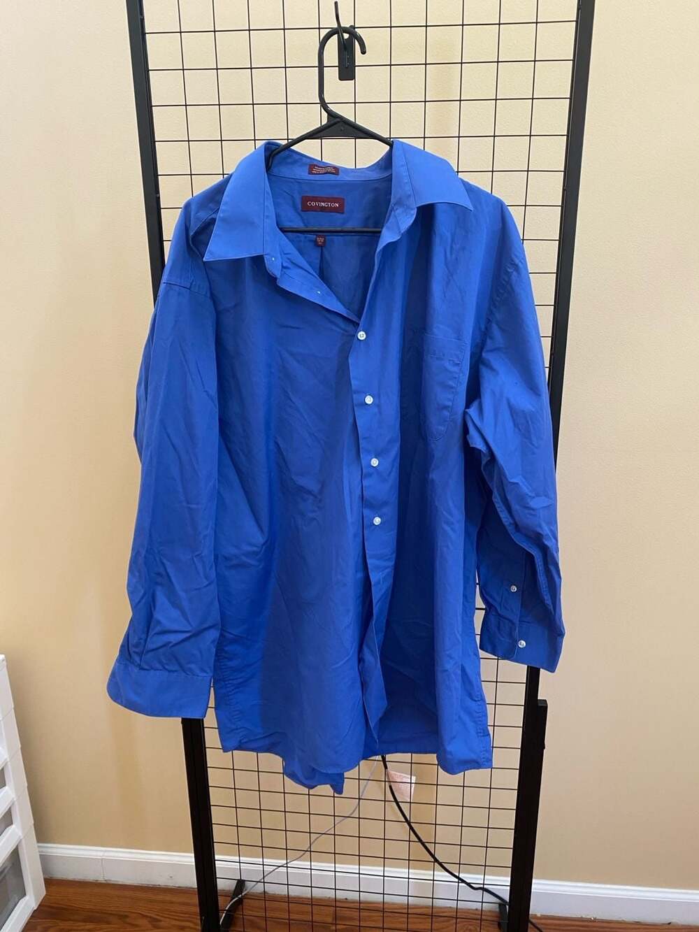 Covington Men's Blue Long Sleeve Dress Shirt Size 18-18 1/2 34-35